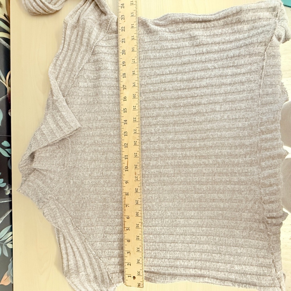 Free People Ribbed Knit Long Sleeve Top Beige Size S‎ festival minimalist indie - Picture 4 of 7